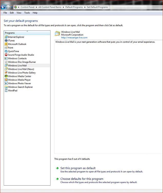 Change Windows 8 Default Email Program