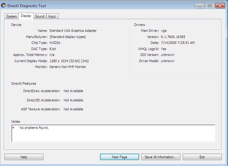 VGA 6.1 7600.16385 Driver