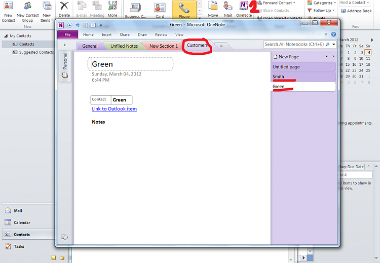 How do I maintain meeting notes in Onenote from outlook calendar