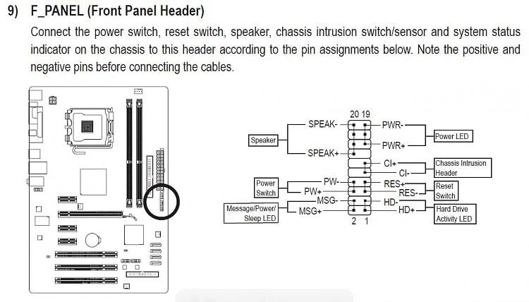 Front Panel To Motherboard Connection