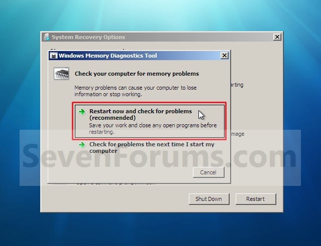 Memory Diagnostic Program Windows 7