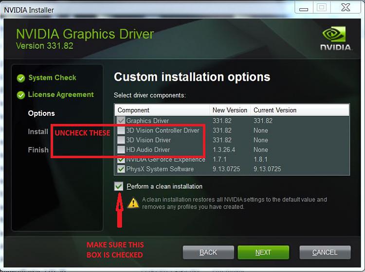 clean install drivers SET UP