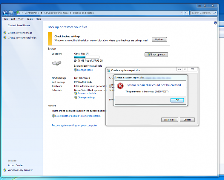 Backup error 0x80070057-repairdiscerror.png