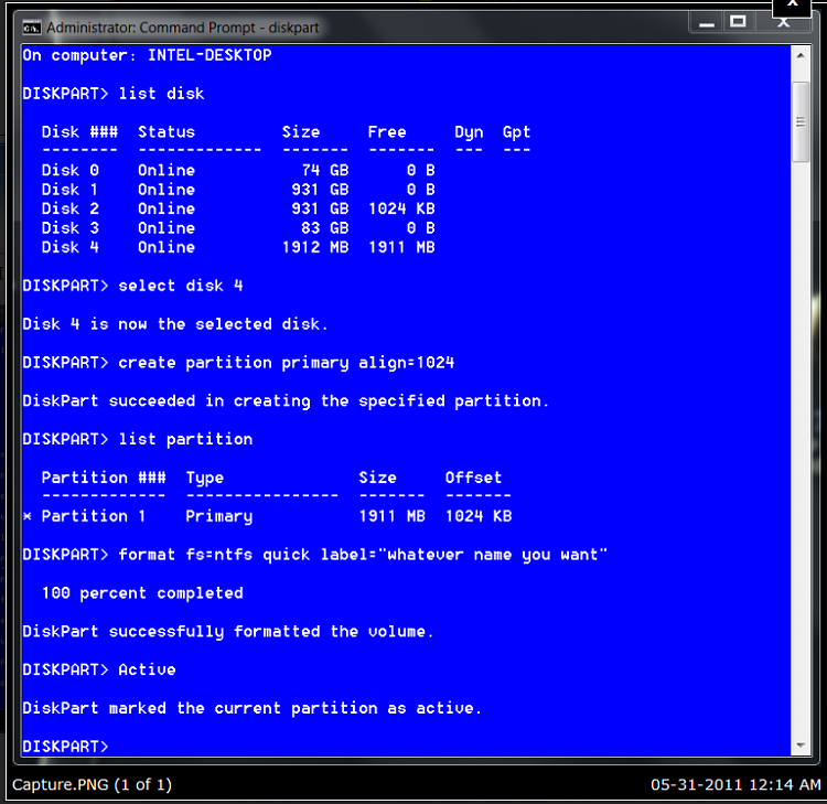 Not enough room to create system image-but there is-formatting-ssd.png