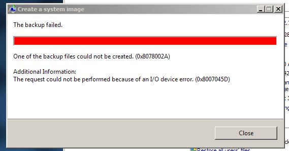 windows 7 backup a system image cannot be saved on this location