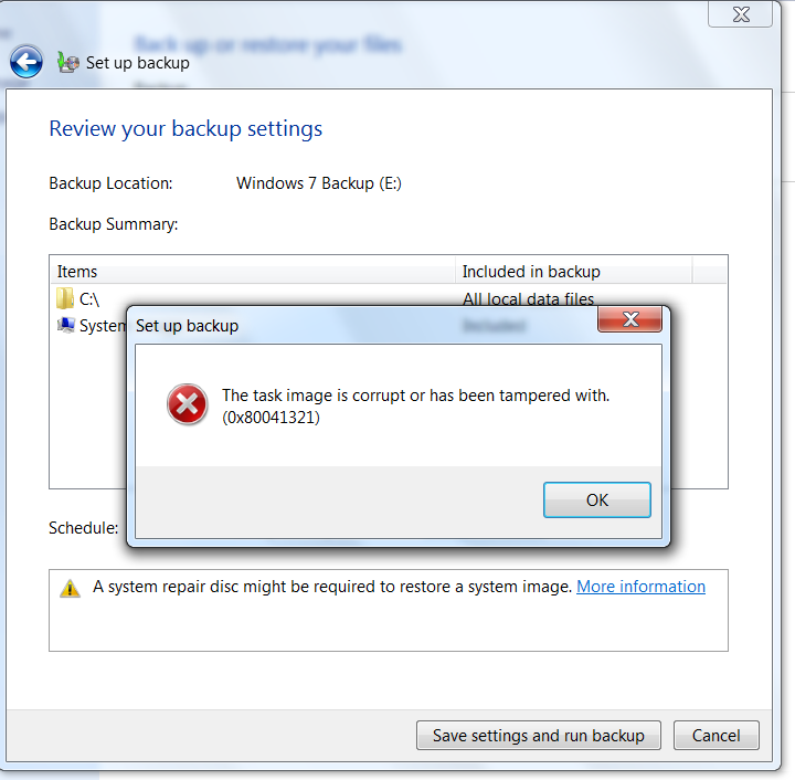 The task image is corrupt or tampered with. (0x80041321)-backup-error.png