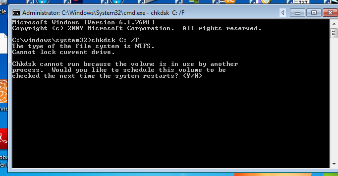 Restore point could not be created - VSS writer error?-runningchkdsk.png