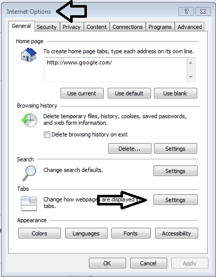 How to change the page of a new tab on internet explorer?-capture.png