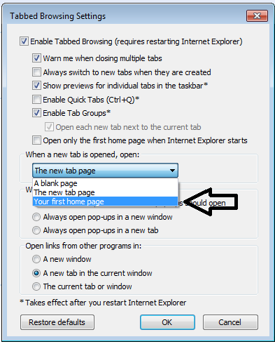How to change the page of a new tab on internet explorer?-capture2.png