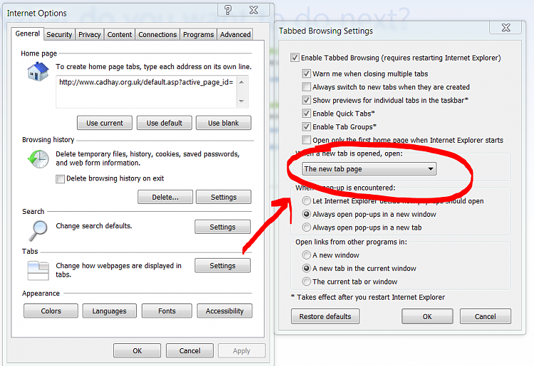 How to change the page of a new tab on internet explorer?-tabbed.png
