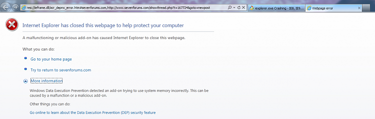 iexplorer.exe Crashing - IE8, IE9 and sometimes IE10(Platform Preview)-ie9error.png