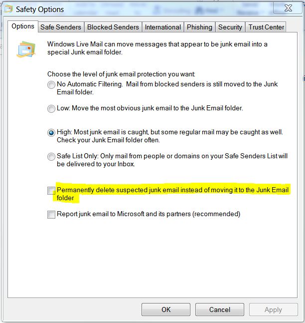 Windows Live Mail Does Not Block Email Classified As Junk-emailsafety-1.jpg