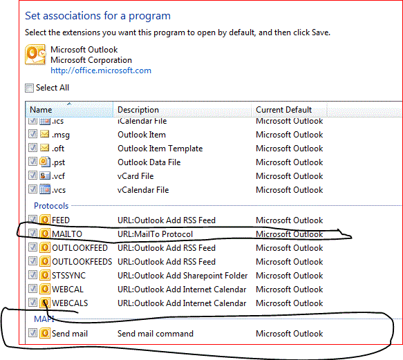 Cannot send link or page by office outlook 2007 .-default-programs3.gif