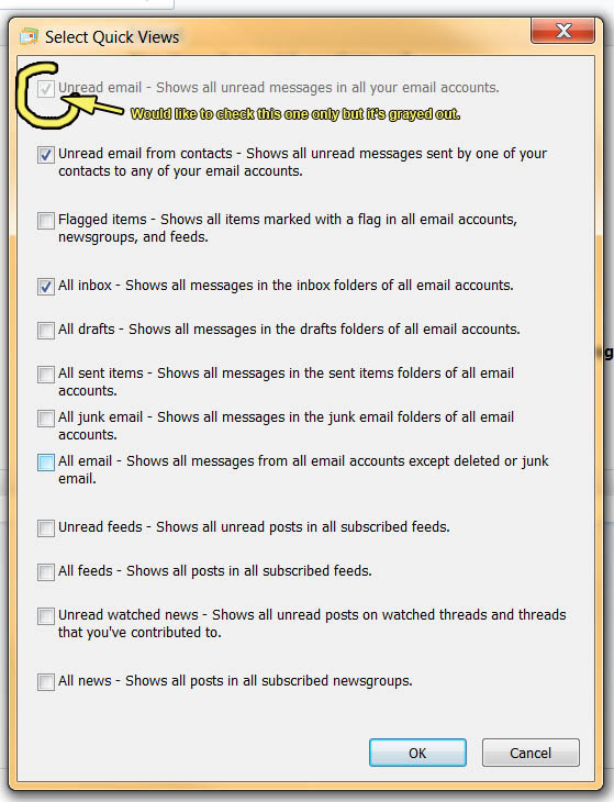 I want to add 'Unread e-mail' quick view, but it is grayed out-windows-live-quick-view.jpg