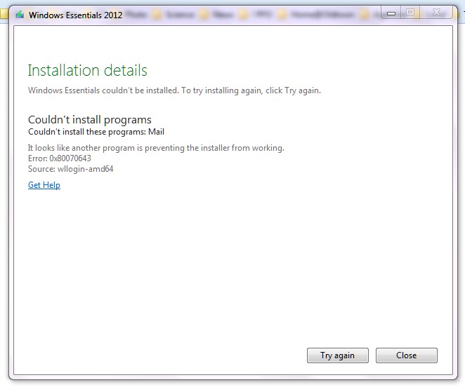 &quot;Windows mail could not be started.  error 80041161-installwinessentialsfailed.jpg