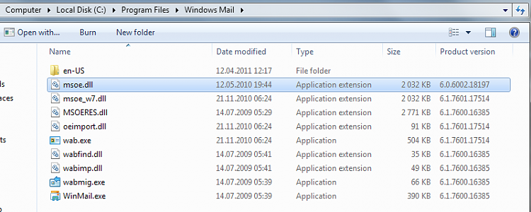 Windows Mail mshtml.dll crash-winmail.png