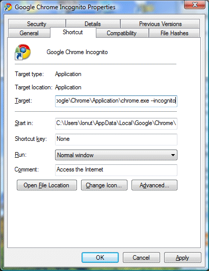 Google chrome does not open after you close it - please help !!!-chrome-incognito-shortcut.png