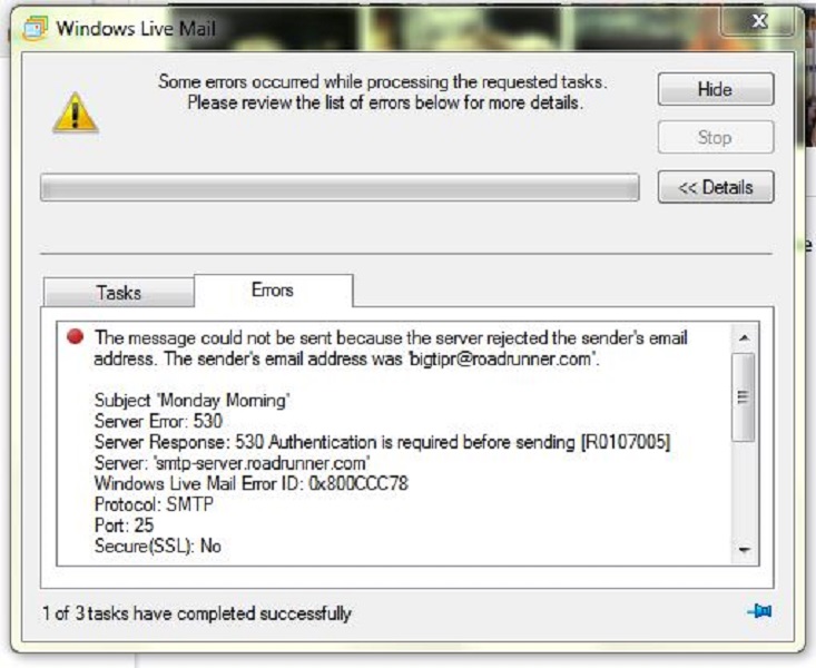 Windows Live Mail 2012 error code 530  0x800ccc78 ---capture.jpg
