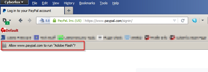 Paypal login returns &quot;obsolete cipher suite&quot; error then freezes-paypal-flash.jpg