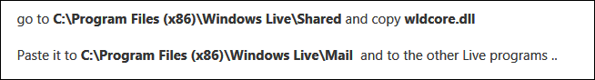 Creating an association in the default control panel for Outlook mail-fix-wldcore.dll.png