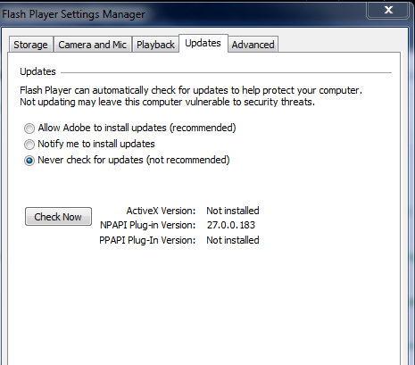 enable automatic updates not showing shockwave flash firefox-fp1.png