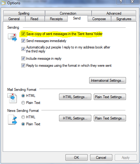 How to save sent items on an IMAP server in Live Mail-capture.png