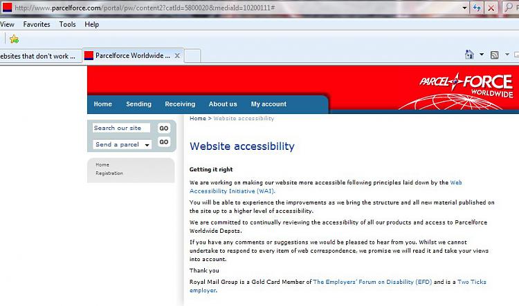 Websites that don't work with Windows Seven-parcelforce.jpg