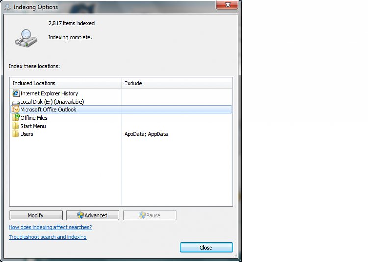 Outlook 2007 in start menu-indexing.png