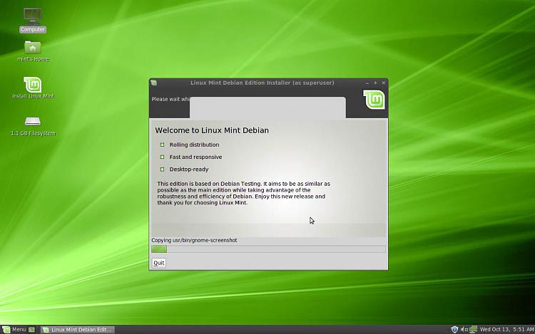 Ubuntu 10.10 to be released on 10/10/10-linux-mint-debian-installing.jpg