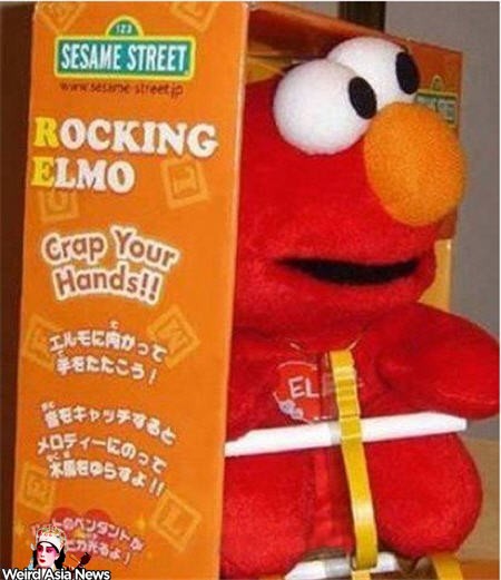 Funny and Geeky Cool Pics [3]-engrish-rocking-elmo-crap-your-hands.jpg