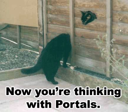 Funny and Geeky Cool Pics-now_youre_thinking_with_portals_cat_wall_head.jpg