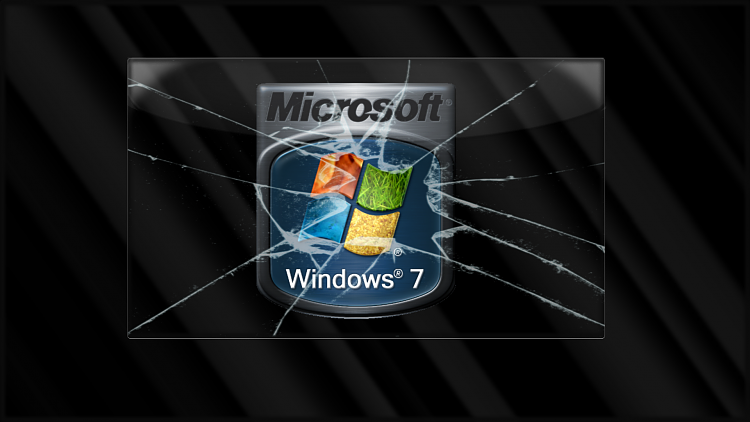 Custom Windows 7 Wallpapers - The Continuing Saga-se7en-blue-logo-broken-glass2.png