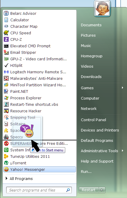 How can I put Start menu items in alphabetical order-during.png