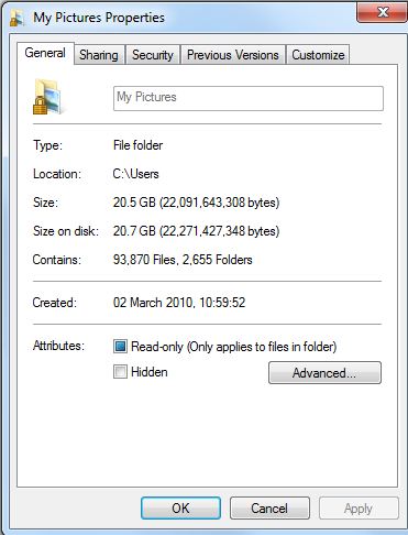 How do I unmerge User folder and 'My Pictures' folder merged in error-capture.jpg