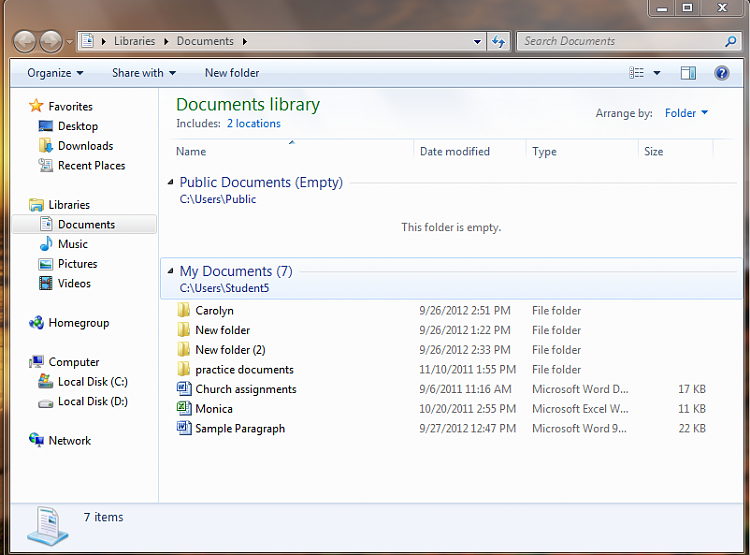 Viewing the documents library displays my documents folder-doc-lib.png