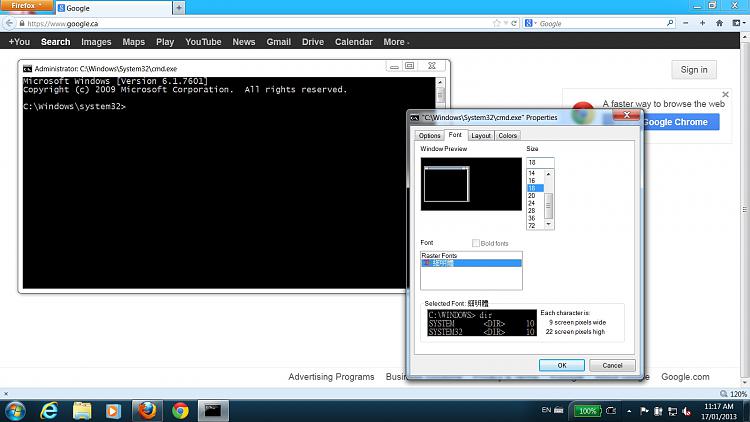 How do I change Windows console font-cmd-screen.jpg