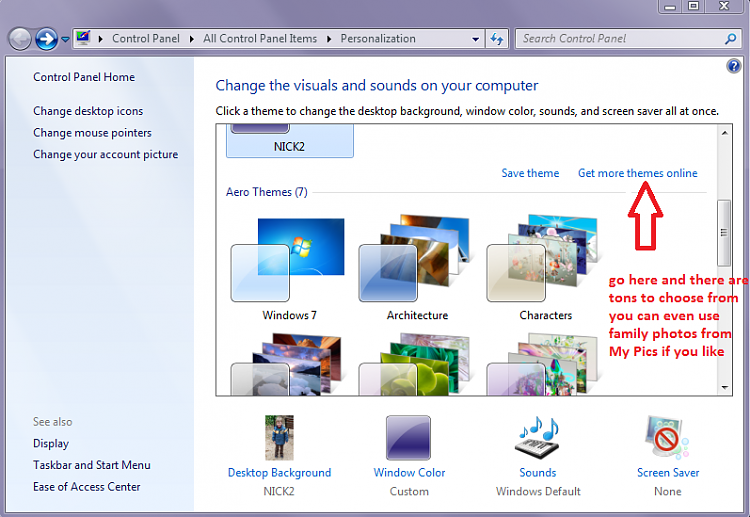 how to change background in laptop windows 7