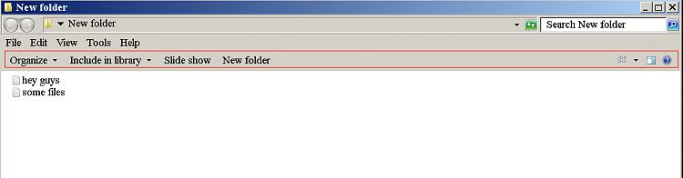 Remove the 'organize, include in library, new folder' bar in windows 7-.jpg