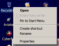 How do I delete unwanted context menu items in the Recycle Bin-recyclebin2.jpg