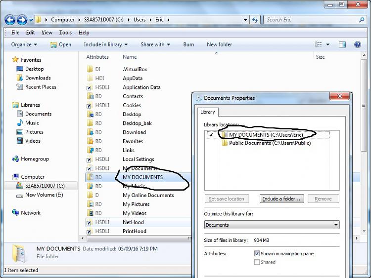 Windows keeps me from changing folder name in Explorer navigation pane-documents.jpg