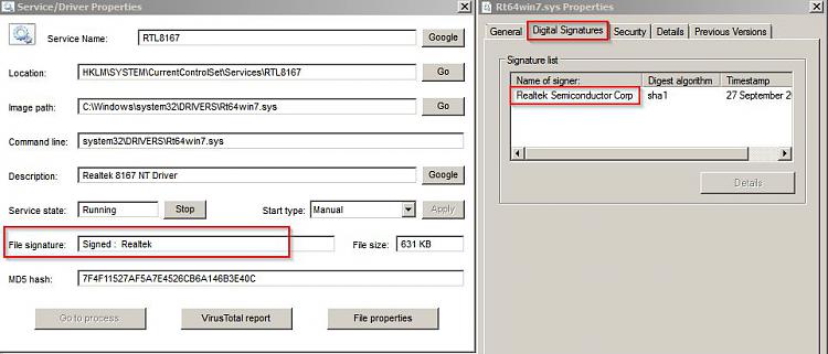 disable the driver signature enforcement-rt64win7.sys-properties.jpg