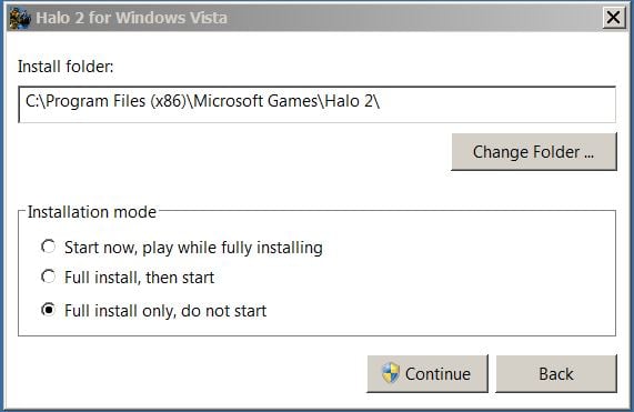 How to get Halo 2 working under Windows 7-halo-2-install-mode.jpg