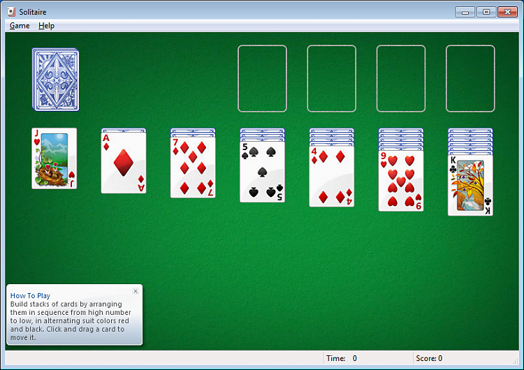 Initial/default appearance of MS Solitaire in MS Windows 7-solitare.png