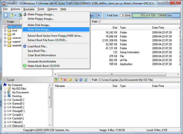 How do you make a USB drive bootable so I can load W7 on a netbook?-ultraiso01.png