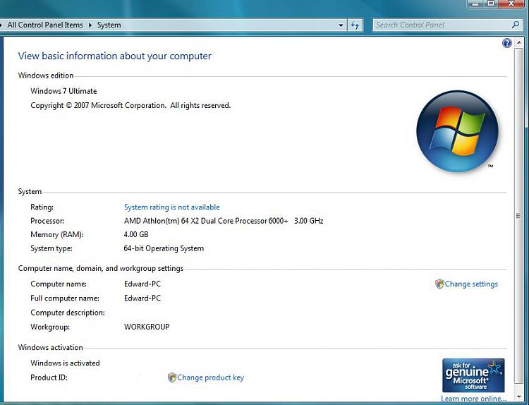 Windows 7: Build 6936 Screen Shots-64-bit_activated.jpg