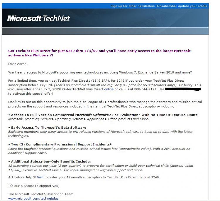 Microsoft offering 0 Technet discount till July 3-technetemail1.jpg