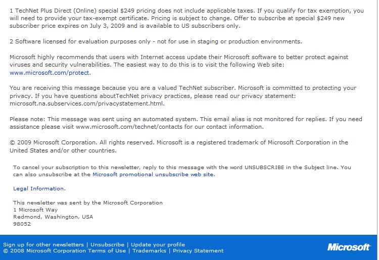 Microsoft offering 0 Technet discount till July 3-technetemail2.jpg