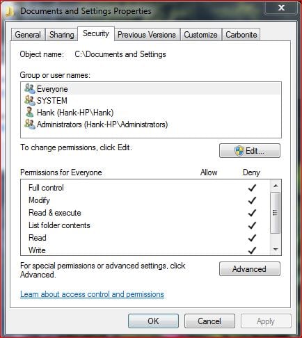 How to get access to Document and Settings?-security.jpg