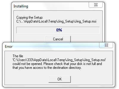 Security Warning on all Executables-jing_install_error.png