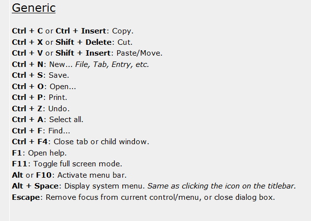 Which Shortcut Keys are available?-generic-hotkeys.png